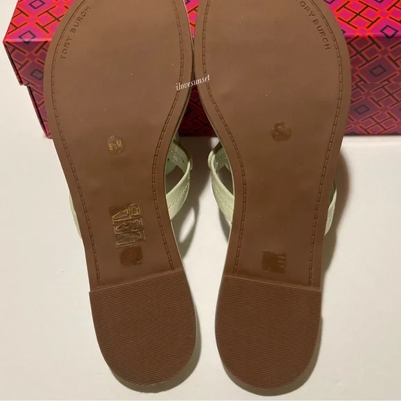 {Tory Burch} Meadow Mist Miller Sandals - Naplak Leather - Picture 2 of 6